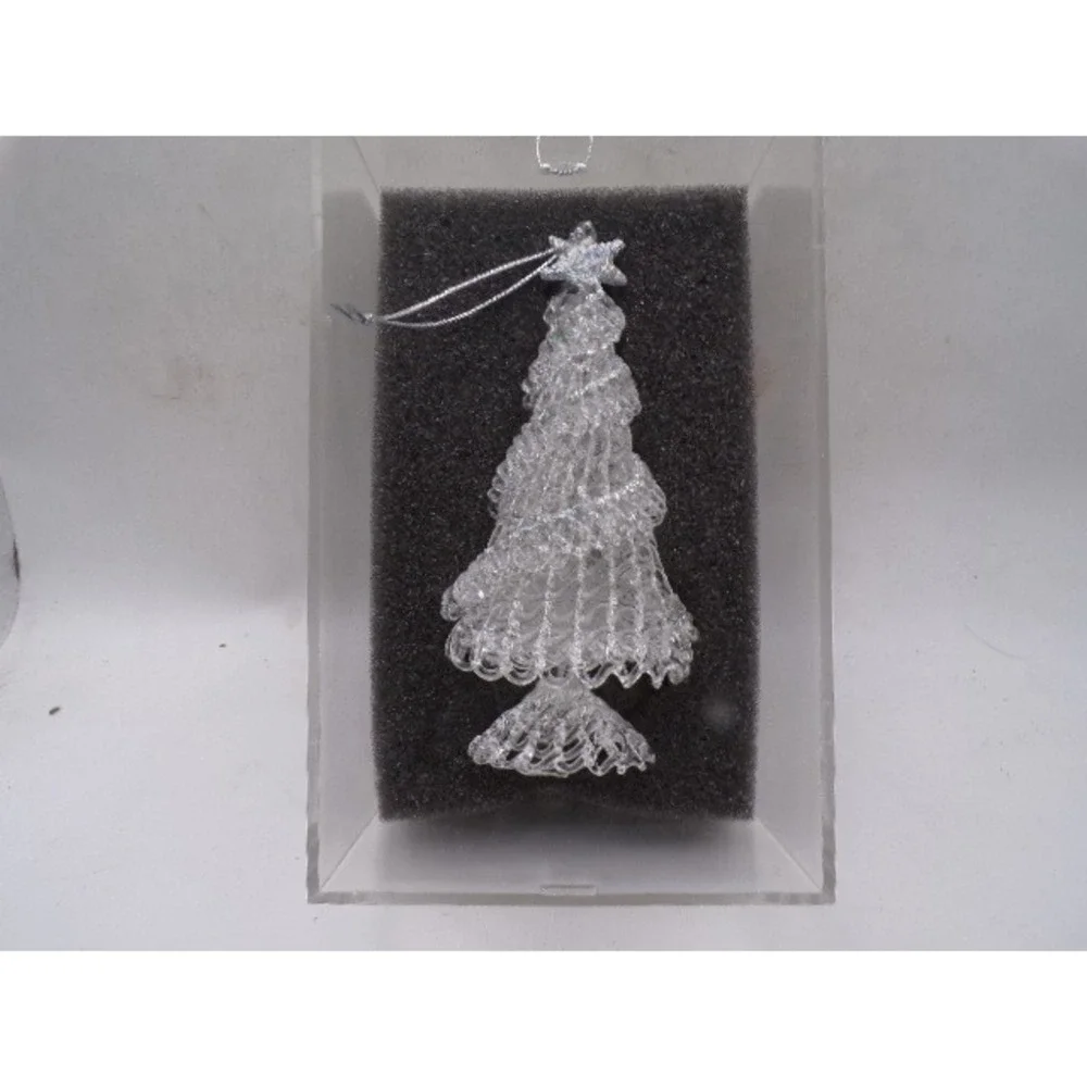 Unique Treasure Hand Spun Glass Christmas Tree Ornament Iridescent Clear Star